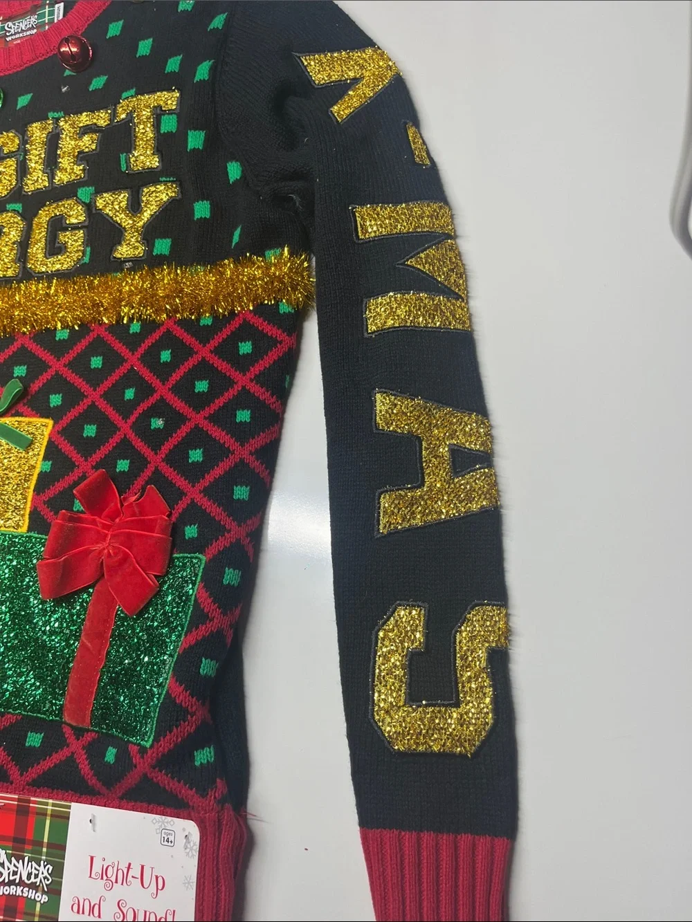 Spencer’s Novelty Christmas Sweater w/ Lights and Sounds